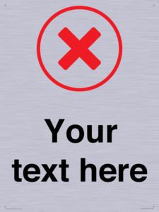 Custom plain background, red cross in a circle sign